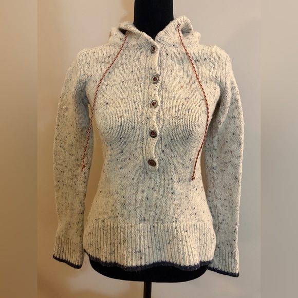 Patagonia Ranchito Wool Blend Buttoned Hoodie Long Sleeved Hooded Sweater Top - Picture 6 of 16